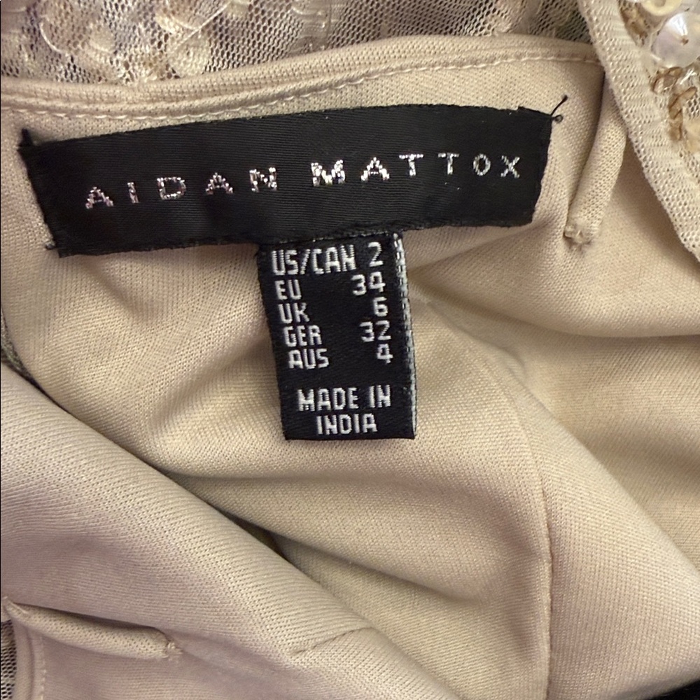Aidan Mattox Gold Beaded Gown - Picture 3 of 16